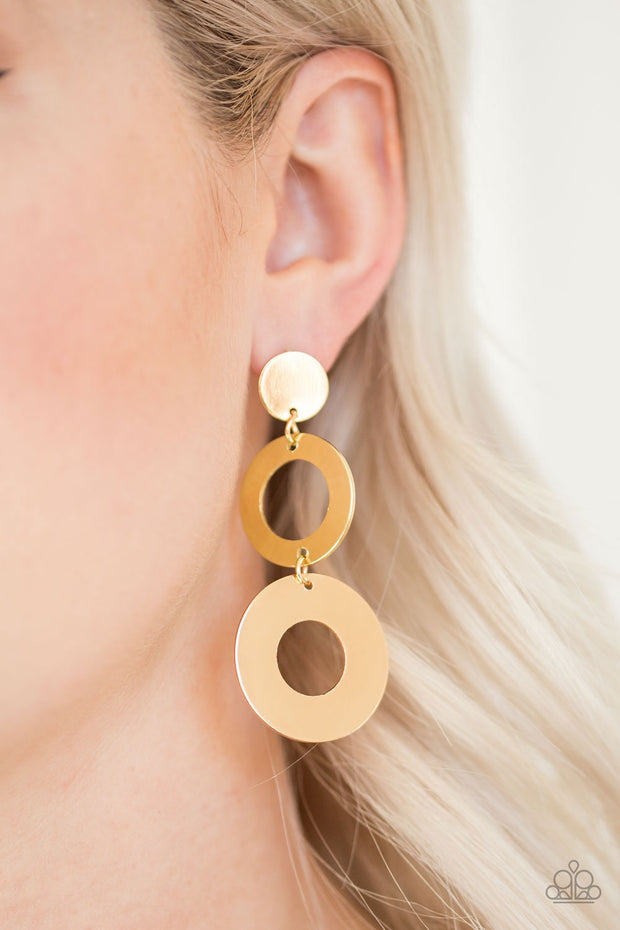 Paparazzi Pop Idol Gold Earrings - Glitzygals5dollarbling Paparazzi Boutique 