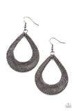 A Hot MESH - black - Paparazzi earrings - Glitzygals5dollarbling Paparazzi Boutique 