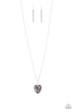 Paparazzi Heart of SPARKLE - Purple Rhinestone - Silver Chain Necklace and matching Earrings - Glitzygals5dollarbling Paparazzi Boutique 