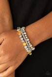 Paparazzi Babe-alicious - Yellow Beads - Set of 4 Bracelets - Glitzygals5dollarbling Paparazzi Boutique 