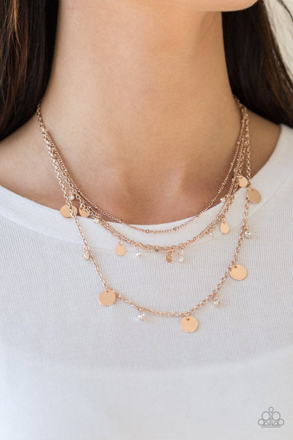 Classic Class Act - rose gold - Paparazzi necklace - Glitzygals5dollarbling Paparazzi Boutique 