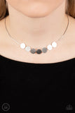 Slimmer Glimmer Silver ~ Paparazzi Necklace - Glitzygals5dollarbling Paparazzi Boutique 