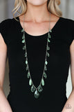 Paparazzi GLOW And Steady Wins The Race - Green - Necklace and matching Earrings - Glitzygals5dollarbling Paparazzi Boutique 