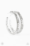 Paparazzi “Glitzy By Association” White Hoop Earrings - Glitzygals5dollarbling Paparazzi Boutique 