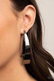 Paparazzi Underestimated Edge - Black - Earrings - Life of the Party Exclusive December 2020 - Glitzygals5dollarbling Paparazzi Boutique 
