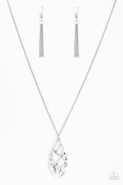 Paparazzi Swank Bank - Silver - Twisting Bars - Hammered Plate Pendant - Necklace & Earrings - Glitzygals5dollarbling Paparazzi Boutique 