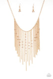 Paparazzi Necklace ~ First Class Fringe - Gold - Glitzygals5dollarbling Paparazzi Boutique 