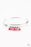 Paparazzi All Roads Lead To ROAM - Pink - Silver Adjustable Bangle Bracelet - Glitzygals5dollarbling Paparazzi Boutique 