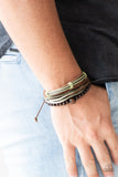 Paparazzi Better Nature - Brown - Wooden Beads - Leather Bands - Green and White Twine - Bracelet - Glitzygals5dollarbling Paparazzi Boutique 