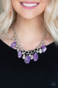Paparazzi Chroma Drama - Purple - Shiny Metallic Accents - Double Linked Silver Chain Necklace & Earrings - Glitzygals5dollarbling Paparazzi Boutique 