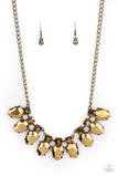Paparazzi Extra Enticing - Brass - Necklace & Earrings - Glitzygals5dollarbling Paparazzi Boutique 