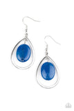 Paparazzi Seasonal Simplicity - Blue - Oval Stone - Silver Teardrop Earrings - Glitzygals5dollarbling Paparazzi Boutique 