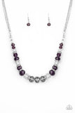 Paparazzi Distracted by Dazzle - Purple - Shimmery Silver Chains - Necklace & Earrings - Glitzygals5dollarbling Paparazzi Boutique 