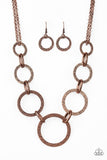 Paparazzi City Circus - Copper - Hammered Antiqued Shimmer - Necklace & Earrings - Glitzygals5dollarbling Paparazzi Boutique 