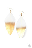 Paparazzi Earrings - Fleek Feathers - White - Glitzygals5dollarbling Paparazzi Boutique 