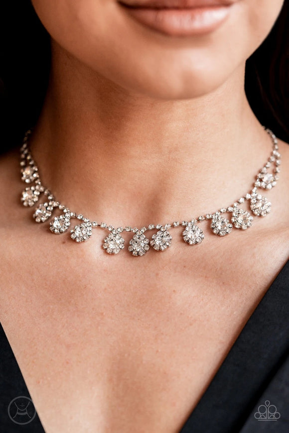 Paparazzi Necklace ~ Princess Prominence - White - Glitzygals5dollarbling Paparazzi Boutique 
