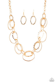 Paparazzi Bend OVAL Backwards Gold Necklace - Glitzygals5dollarbling Paparazzi Boutique 