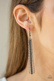 Paparazzi Starlit Tassels Black Earrings - Glitzygals5dollarbling Paparazzi Boutique 