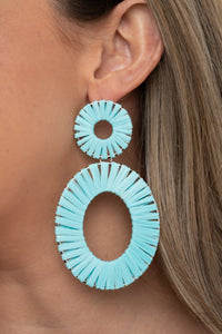 Paparazzi Earring ~ Foxy Flamenco - Blue - Glitzygals5dollarbling Paparazzi Boutique 