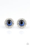 Paparazzi Floral Glow - Blue - White Rhinestones - Post Earrings - Glitzygals5dollarbling Paparazzi Boutique 