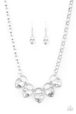 Paparazzi HEART On Your Heels - White Necklace Life of the Party Exclusive - Glitzygals5dollarbling Paparazzi Boutique 