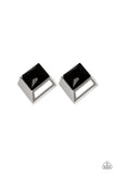 Stellar Square - black - Paparazzi earrings - Glitzygals5dollarbling Paparazzi Boutique 