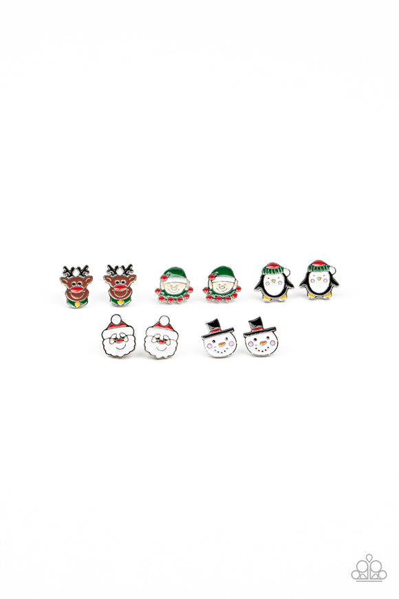 Paparazzi Starlet Shimmer Kids Christmas Earrings Pack of Ten - Glitzygals5dollarbling Paparazzi Boutique 