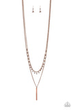 Keep Your Eye On The Pendulum - copper - Paparazzi necklace - Glitzygals5dollarbling Paparazzi Boutique 