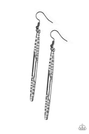 Paparazzi Award Show Attitude Black Gunmetal Earrings - Glitzygals5dollarbling Paparazzi Boutique 