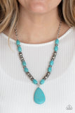 Paparazzi Blazing Saddles - Blue - Necklace & Earrings - Glitzygals5dollarbling Paparazzi Boutique 