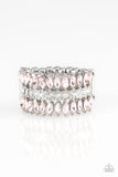 Paparazzi Treasury Fund Pink Ring White Rhinestones - Glitzygals5dollarbling Paparazzi Boutique 
