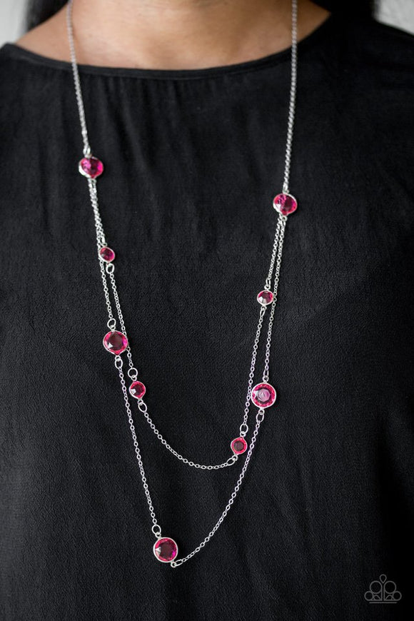Paparazzi Necklace ~ Raise Your Glass - Pink - Glitzygals5dollarbling Paparazzi Boutique 