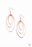 Paparazzi All OVAL The Place - Copper - Trio of Shiny Oval Frames - Earrings - Glitzygals5dollarbling Paparazzi Boutique 