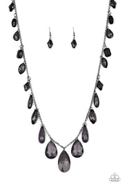 GLOW And Steady Wins The Race Black – Paparazzi Necklace - Glitzygals5dollarbling Paparazzi Boutique 