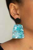 Paparazzi Majestic Mariner - Blue - Faux Marble - Acrylic Post Earrings - Glitzygals5dollarbling Paparazzi Boutique 