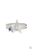 Paparazzi Star-Spangled Starlet - Blue Rhinestone - Silver Ring - Glitzygals5dollarbling Paparazzi Boutique 