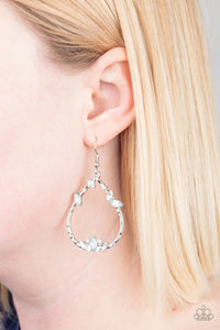 Paparazzi Lotus Ice White Earrings - Glitzygals5dollarbling Paparazzi Boutique 