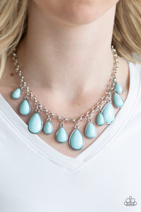 Paparazzi Jaw-Dropping Diva - Blue - Teardrop Beads - Necklace & Earrings - Glitzygals5dollarbling Paparazzi Boutique 