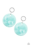 Paparazzi Beach Bliss - Blue - Shell Like Acrylic - Silver Hoop Post Earrings - Glitzygals5dollarbling Paparazzi Boutique 