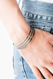 Paparazzi Street Sleek - Black - Gunmetal Bars - Cuff Bracelet - Glitzygals5dollarbling Paparazzi Boutique 