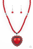 A Heart Of Stone - Red PAPARAZZI NECKLACE - Glitzygals5dollarbling Paparazzi Boutique 