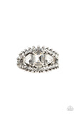 Paparazzi Packin Heat - White - Gems and Rhinestones - Silver Band Ring - Glitzygals5dollarbling Paparazzi Boutique 