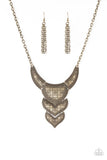 Texas Temptress Brass Necklace - Glitzygals5dollarbling Paparazzi Boutique 