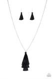 Paparazzi Triple The Tassel - Black Thread - 3 Tiered - Silver Chain Necklace and matching Earrings - Glitzygals5dollarbling Paparazzi Boutique 