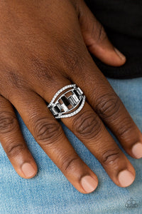 Paparazzi Treasure Chest Charm Black Ring - Glitzygals5dollarbling Paparazzi Boutique 