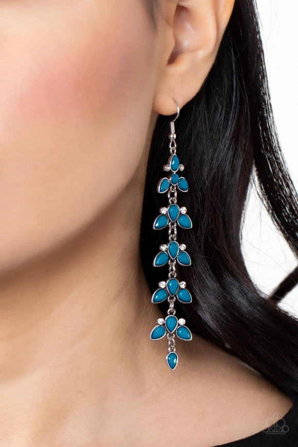 Fanciful Foliage - blue - Paparazzi earrings - Glitzygals5dollarbling Paparazzi Boutique 