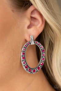 Paparazzi All For GLOW - Pink Earrings - Glitzygals5dollarbling Paparazzi Boutique 