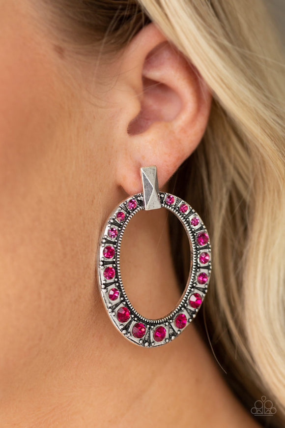 Paparazzi All For GLOW - Pink Earrings - Glitzygals5dollarbling Paparazzi Boutique 