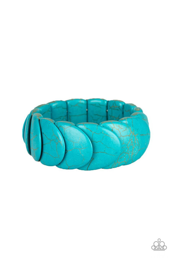 Paparazzi Nomadic Nature - Blue Turquoise Stones - Stretchy Band Bracelet - Glitzygals5dollarbling Paparazzi Boutique 