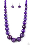 Paparazzi Effortlessly Everglades - Purple Wooden - Necklace & Earrings - Glitzygals5dollarbling Paparazzi Boutique 